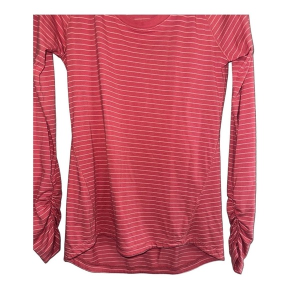 Calia by Carrie Underwood Coral White Striped Everyday Long Sleeve Tee Women's - Picture 5 of 6